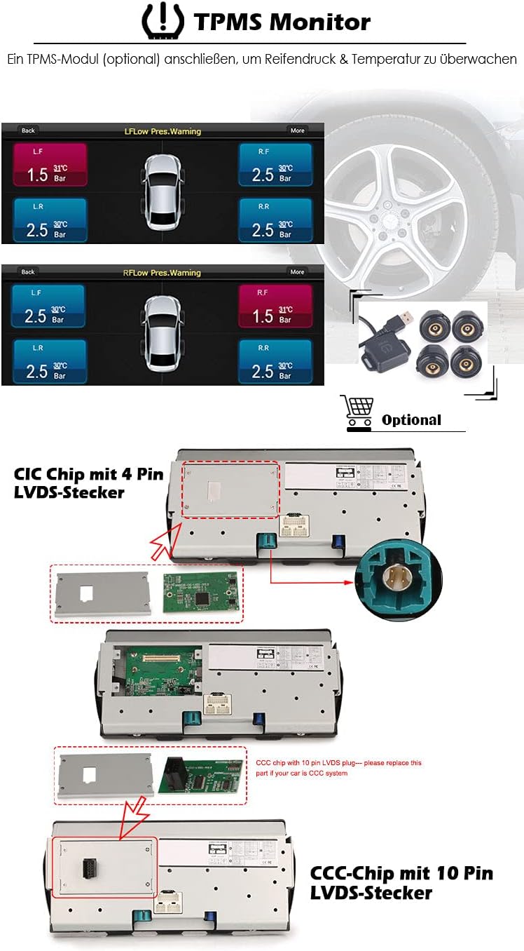 Erisin 8-Kern 8.8” CarPlay Android 10.0 GPS Autoradio Navi für BMW 3 Serie E90 E91 E92 E93 5 Serie E