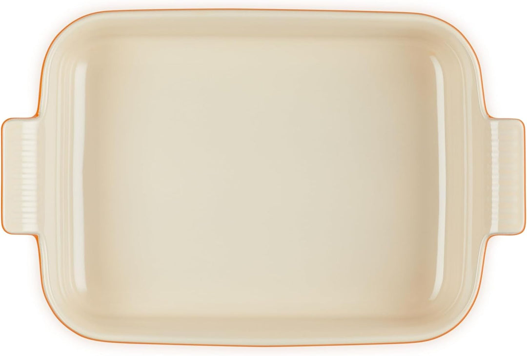 Le Creuset Rechteckige Auflaufform Tradition aus Steinzeug, 32 cm, 2.31 kg, Ofenrot, 71102320900001