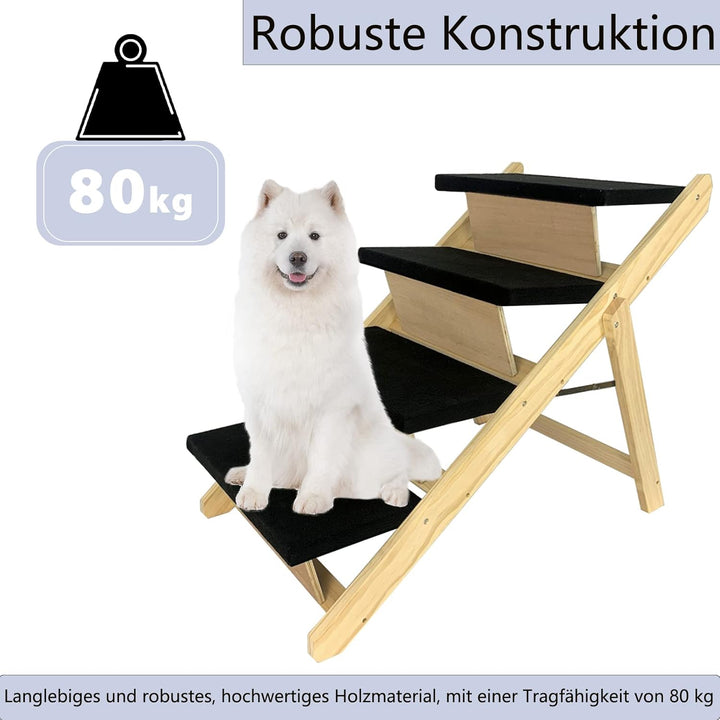 Aufun 2-in1 Hunderampe, Haustiertreppe Hundetreppe Faltbar für Katzen grosse und kleine Hunde, Tiert
