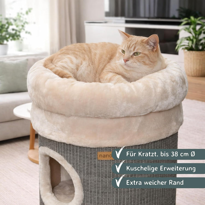 nanook Katzenbett Liegemulde Katzenliege Schlafplatz als Kratztonnen Erweiterung Zubehör beige, beig