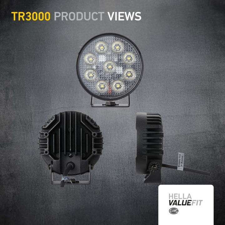 HELLA - LED-Arbeitsscheinwerfer - Valuefit TR3000 - 12/24V - 3000lm - Anbau/geschraubt - schwenkbare