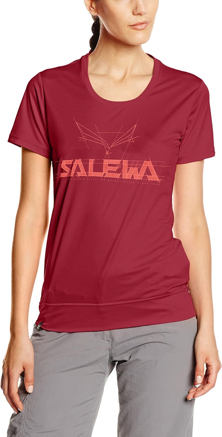 Salewa Puez Mountain Dry W S/S Tee, Shirt Damen, Damen, 00-0000025646 44 Rosso (Rosso Cipolla), 44 R