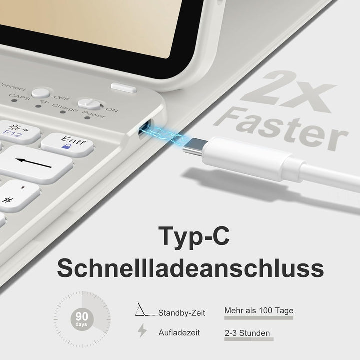 Hülle mit Tastatur für iPad Air 11 Zoll M3 2025 M2 2024/Air 5 Generation 2022 4 Gen 2020 10,9 Zoll,