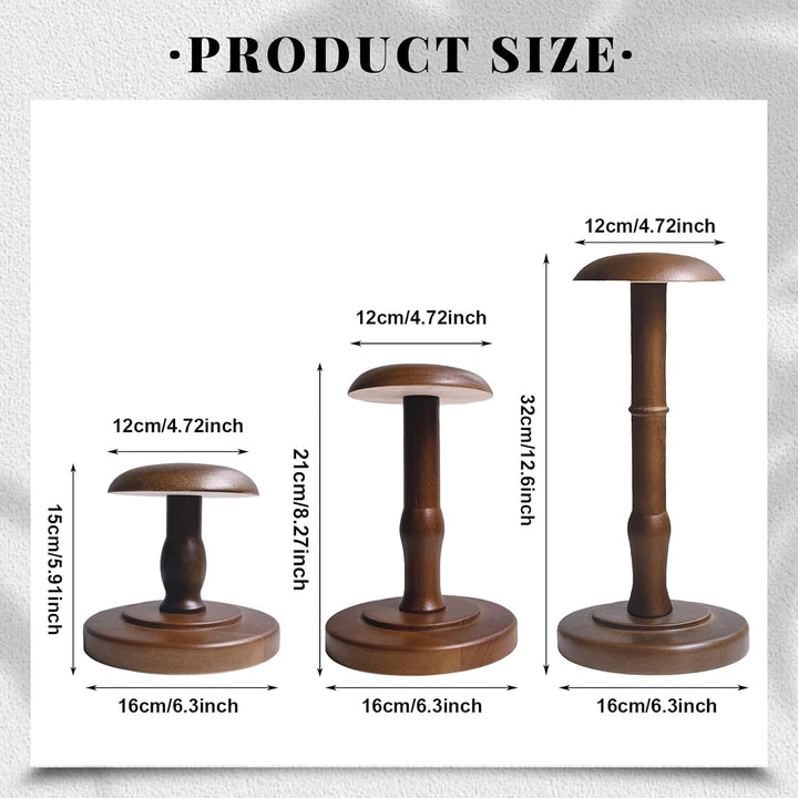 Hutständer im Vintage-Stil, rustikaler Hutständer aus Holz, kuppelförmig, braun, Cowboyhutständer, P