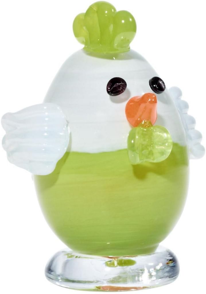 CRISTALICA Glasfigur Küken grün/weiss 10,5cm