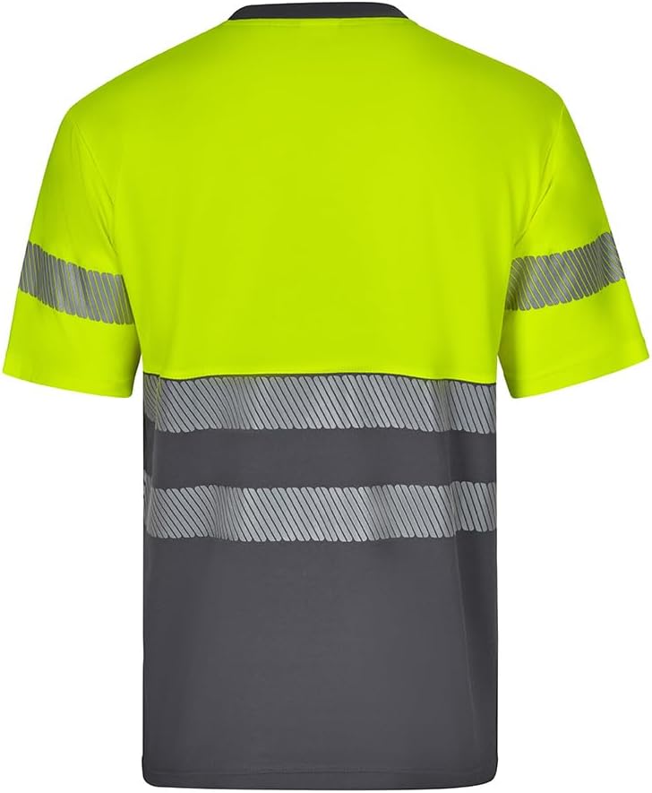 VELILLA Unisex Velilla 305509 T-Shirt mit hoher Sichtbarkeit (1er Pack) L Grau und Neongelb, L Grau