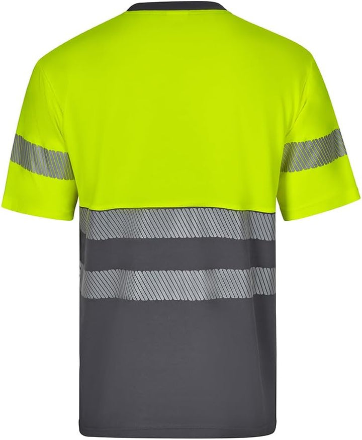 VELILLA Unisex Velilla 305509 T-Shirt mit hoher Sichtbarkeit (1er Pack) L Grau und Neongelb, L Grau