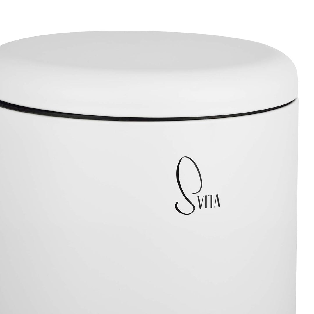 SVITA T30 Mülleimer Weiss Treteimer Abfalleimer 30 Liter inkl. Inneneimer rund, Weiss