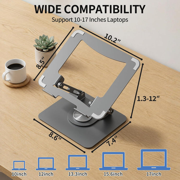 SOUNDANCE Laptopständer mit 360° drehbarer Basis, Ergonomische Computererhöhung für Schreibtisch, Fa