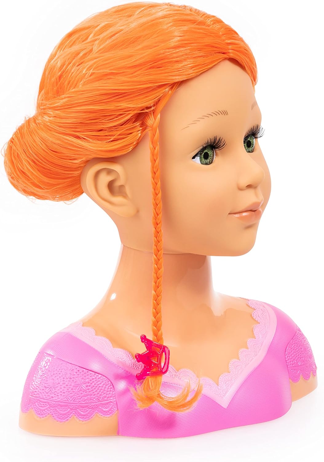 Bayer Design 90088BO Frisierkopf Charlene Super Model mit Haarzubehör, Schminke, rot orange, Rot Ora