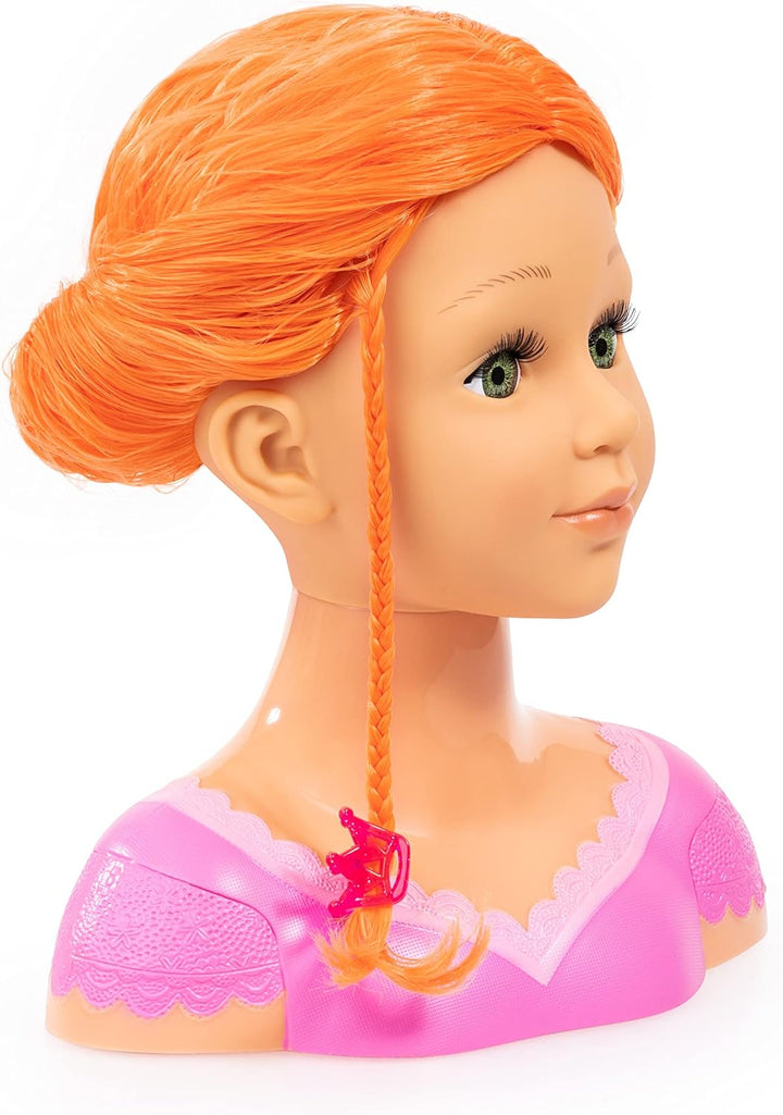 Bayer Design 90088BO Frisierkopf Charlene Super Model mit Haarzubehör, Schminke, rot orange, Rot Ora
