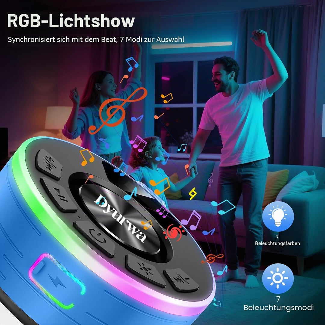 Wasserdichter Bluetooth Duschlautsprecher, 10H Bluetooth-Lautsprecher mit Saugnapf, Tragbare bluetoo