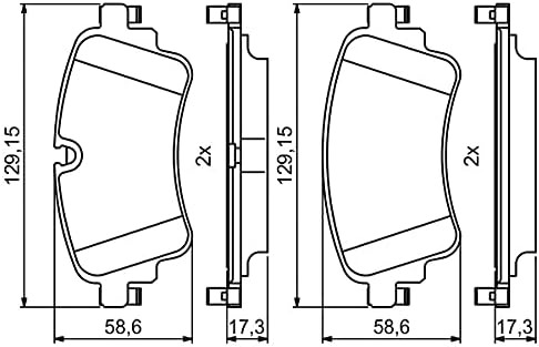 Bosch BP2007 Bremsbeläge - Hinterachse - ECE-R90 Zertifizierung - vier Bremsbeläge pro Set