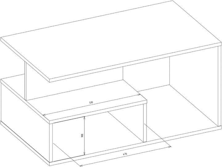 VBChome Kaffeetisch 90 x 51 x 43 cm Weiss Couchtisch Wohnzimmertisch Teetisch Beistelltisch Sofatisc