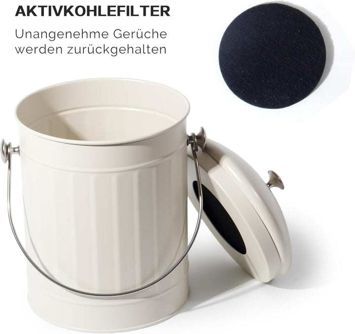 GREELUE Biomülleimer Küche 5,5L mit Deckel & Sieb – Geruchsdicht, Spülmaschinenfest – Bioabfallbehäl