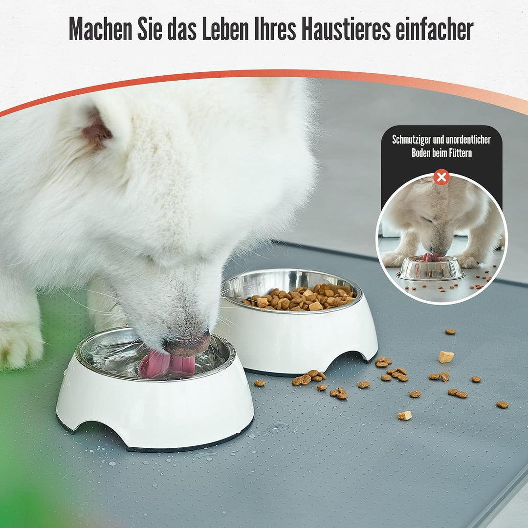 Conlun Hunde und Katzen Futtermatte 60x40 cm, rutschfeste Silikonmatte | Wasserdichte Haustier Futte