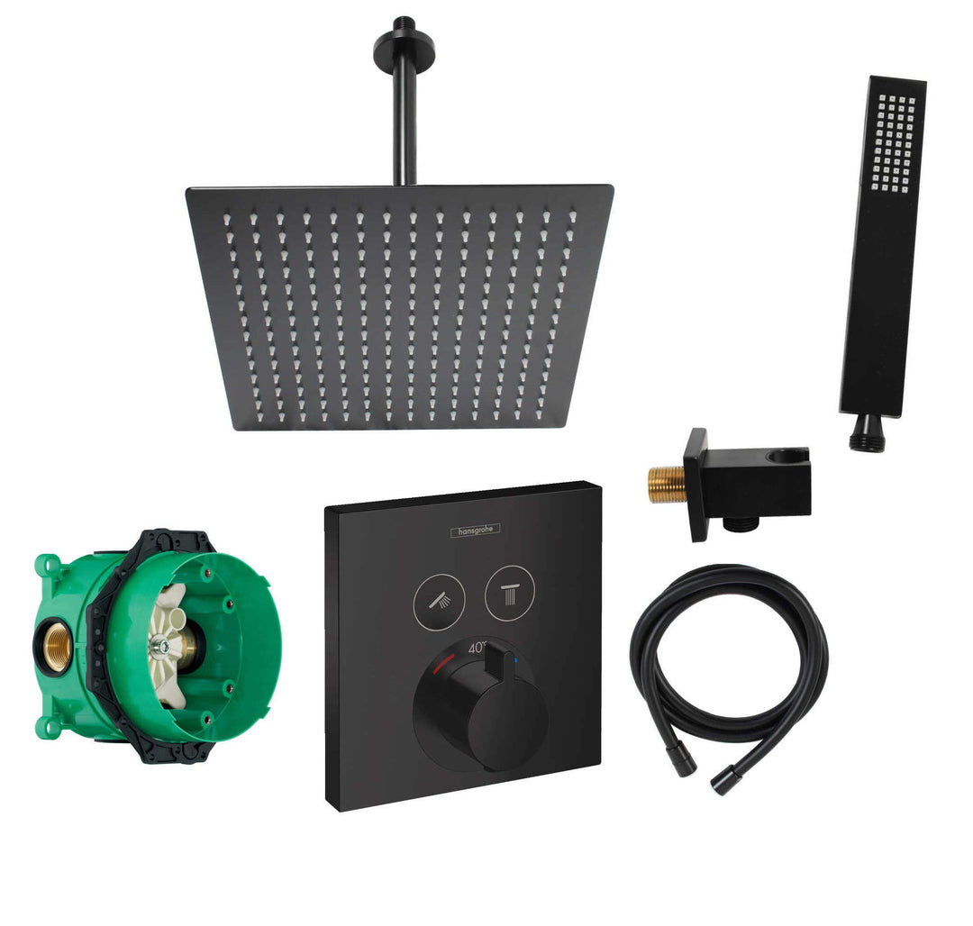 vanvilla Duschsystem mit Unterputz Duscharmatur von Hansgrohe und vanvilla Regendusche mit Armatur,