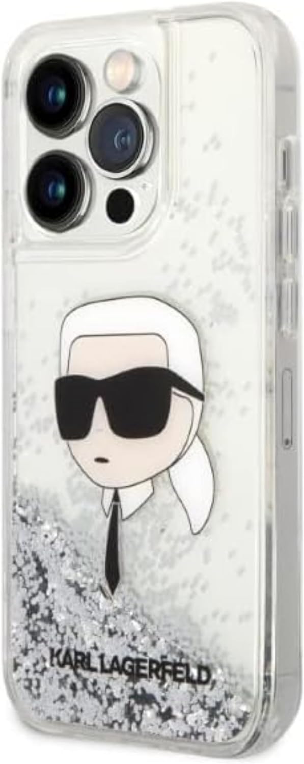 KARL LAGERFELD KLHCP14LLNKHCH Hülle für iPhone 14 Pro 6,1" Silber hardcase Glitt