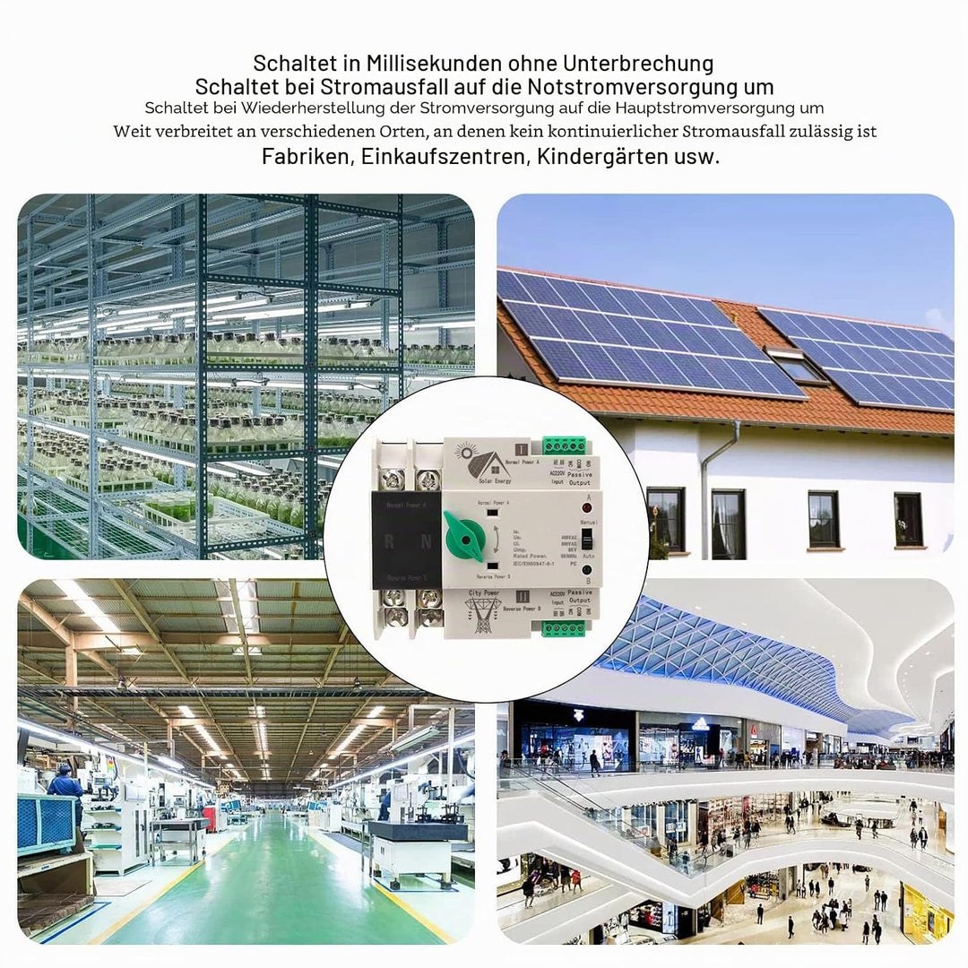 Mini ATS 2P Automatischer Transferschalter, Dual Power Switch Din Rail Typ Automatischer Transfersch