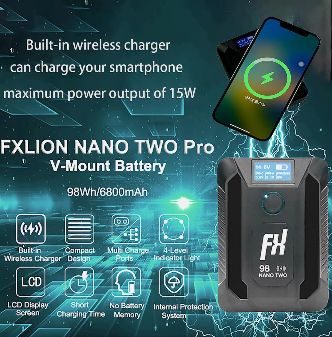 SONGING FXLION Nano Two-PRO Kleiner V-Mount/V-Lock Akku mit Typ C, D-Tap, USB A, Micro USB für Kamer
