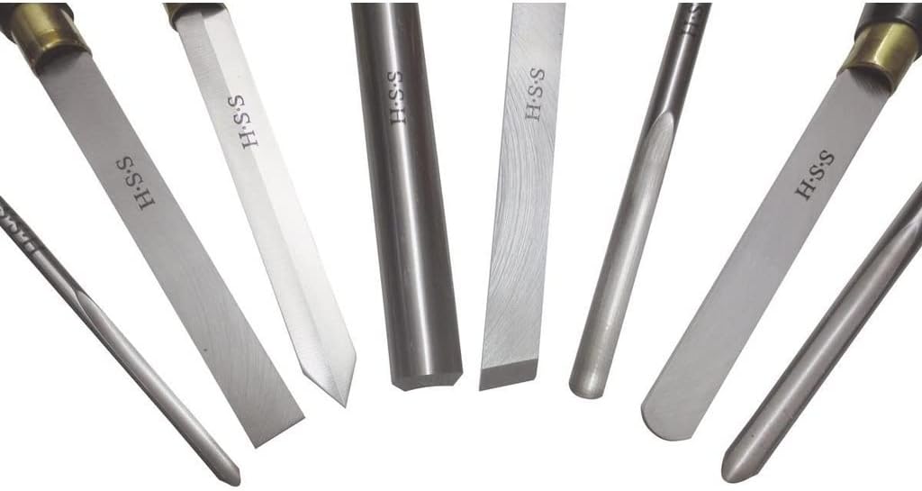 HOLZMANN HSS-Profi-Drechselmesser Set 8-tlg H8TLGN Drechseleisen-Satz Drechseln