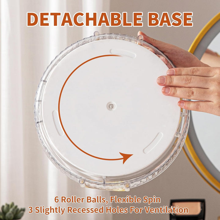 360 Drehbar Make Up Kosmetik Organizer 2 Ebenen Schminktisch Organizer Lazy Susan Makeup Skincare Or