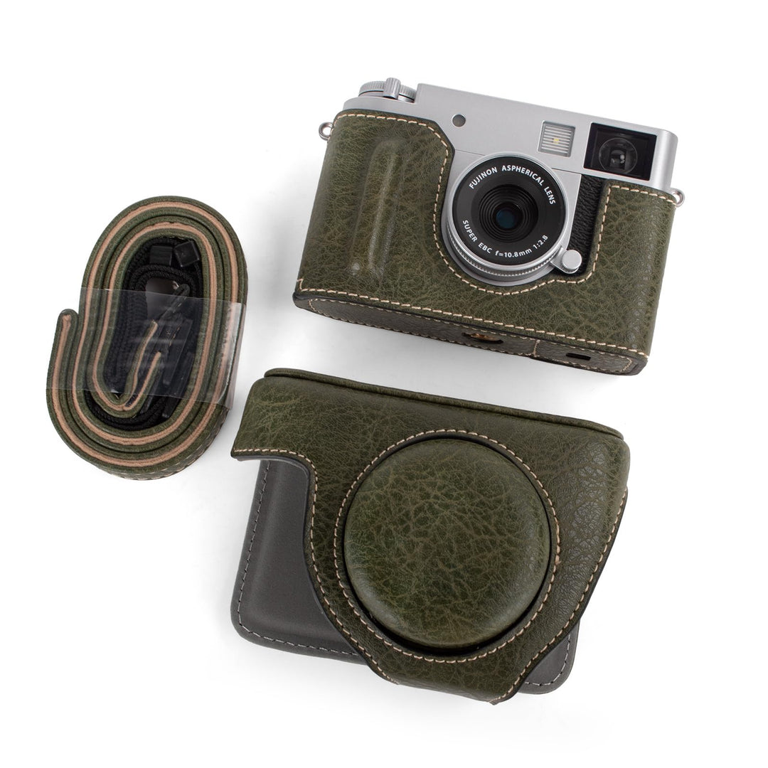 Rieibi x-Half/X-HF1 Case PU Leder Kameratasche für Fujifilm X Half Mirrorless Kamera Schutzhülle mit