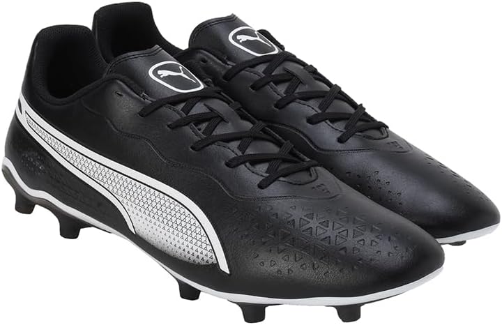 PUMA Unisex King Match Fg/Ag Soccer Shoe 47 EU Puma Black Puma White, 47 EU Puma Black Puma White