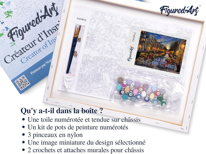 Figured'Art Malen Nach Zahlen Erwachsene Mit Rahmen Kanal Amsterdam - Paint by Numbers Basteln DIY B