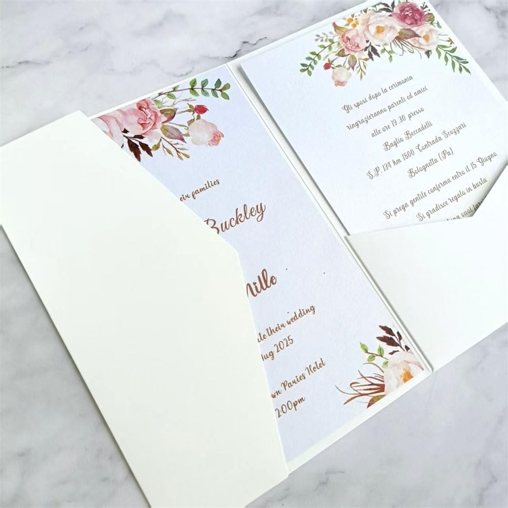 MillaSaw Hochzeitseinladungen, elfenbeinfarbenes Papier, matt, 25 Stück, Einladungen zum Geburtstag,
