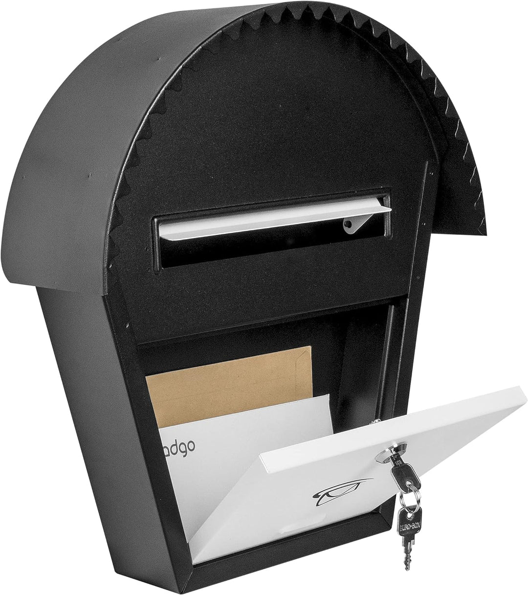 ADGO Modern Black &amp; White Edition Stylisch Briefkasten 450 x 400 x 70 mm Wandmontiert Wasserdicht Ve