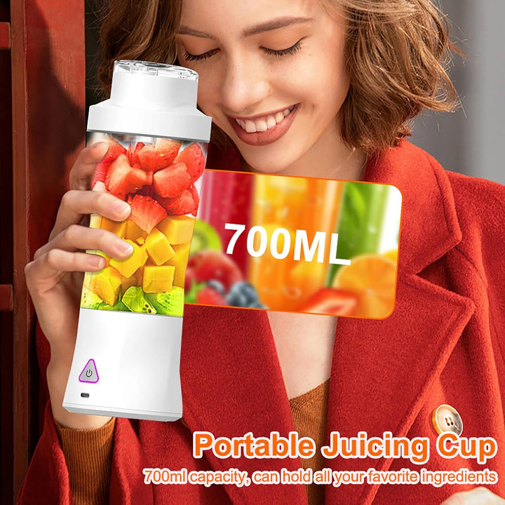 Smoothie Maker,Tragbarer Mixer/Blender 700ml,Leistungsstarker Mini Mixer To Go,6000 mAh Batterie,Por