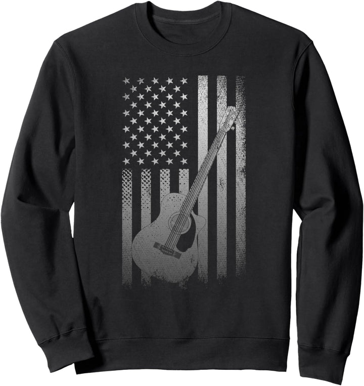 Akustik Gitarrist USA Flagge Musik Gitarrenspieler Gitarre Sweatshirt
