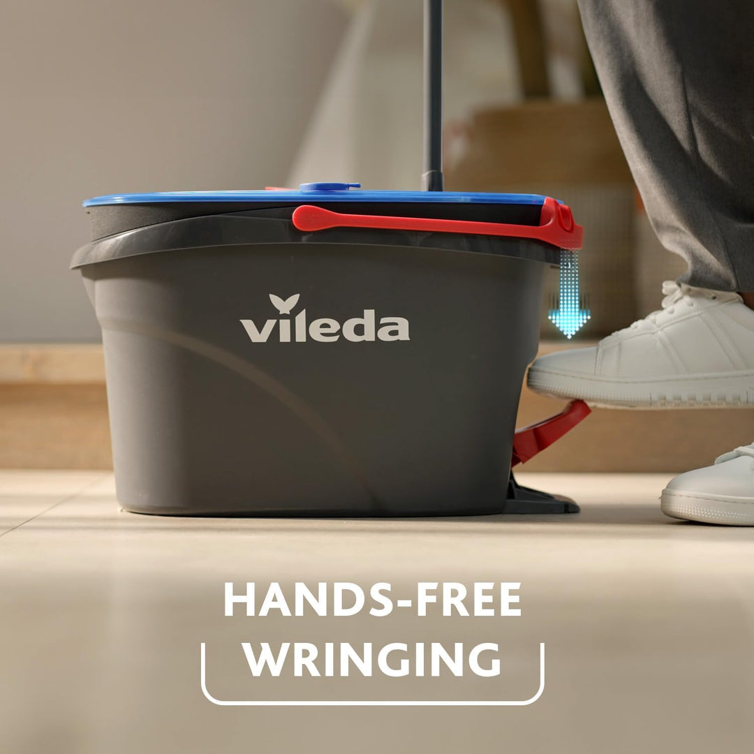 Vileda RinseClean Spin Mop System, trennt sauberes und schmutziges Wasser, müheloses Auswringen, Mik