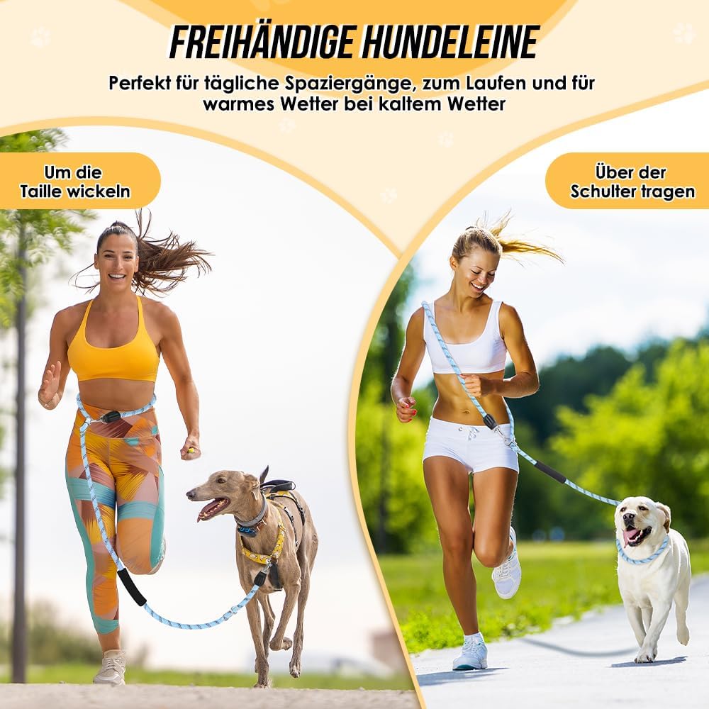 Hundeleine 3m für Kleine mittelgrosse Hunde, 8in1 Schleppleine mit 3 Verstellbare Schnalle und Griff