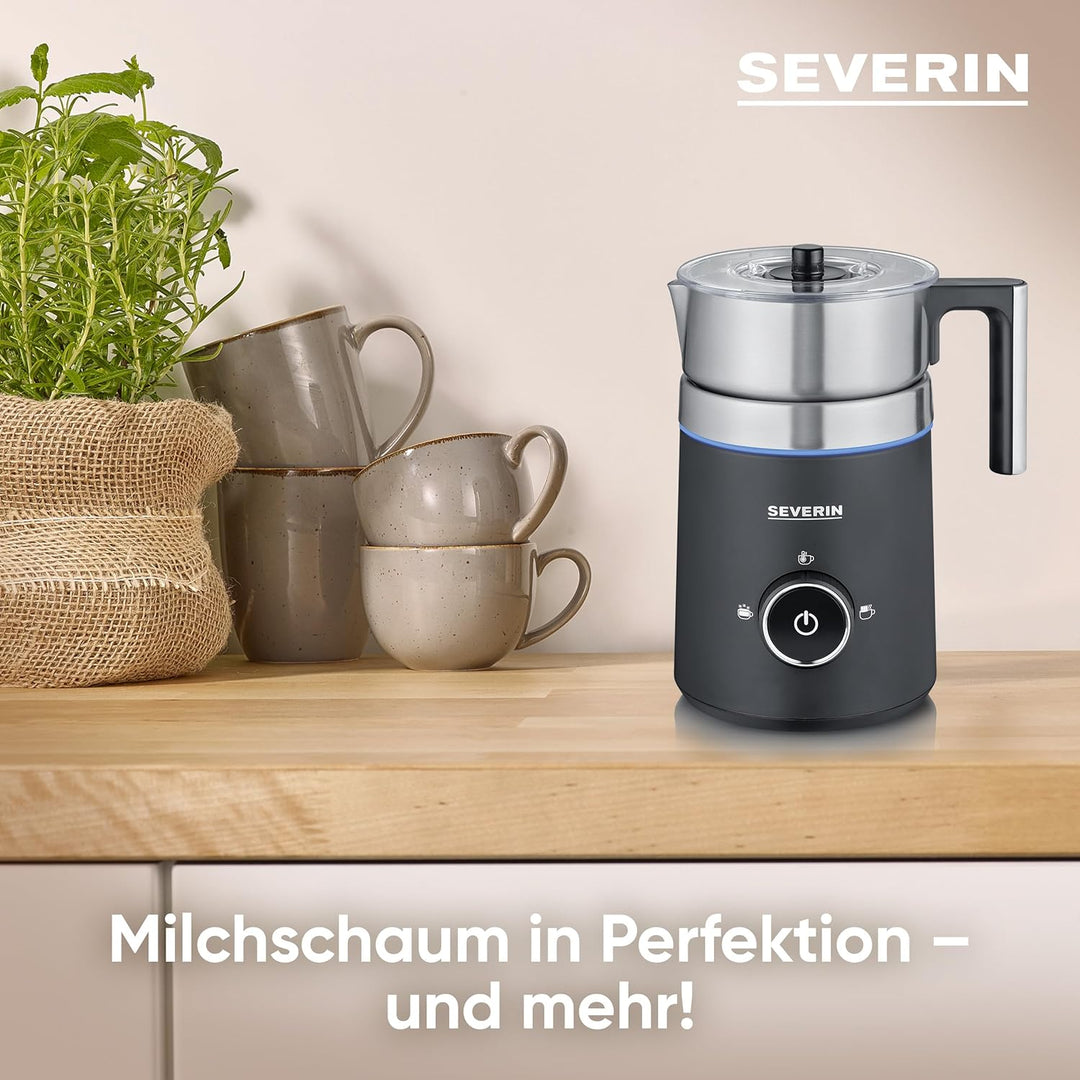 SEVERIN SPUMA 500 Induktions-Milchaufschäumer, elektrischer Milchaufschäumer ohne Anbrennen, spülmas