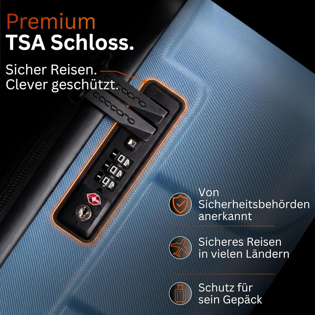 Cocoono Premium Handgepäck Koffer 55x40x20cm - passend für Ryanair, Lufthansa, Eurowings und co. I 3