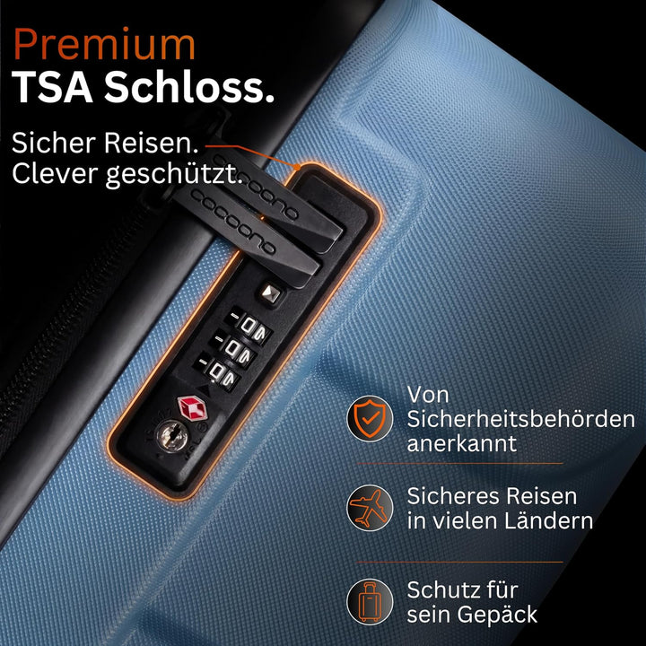 Cocoono Premium Handgepäck Koffer 55x40x20cm - passend für Ryanair, Lufthansa, Eurowings und co. I 3