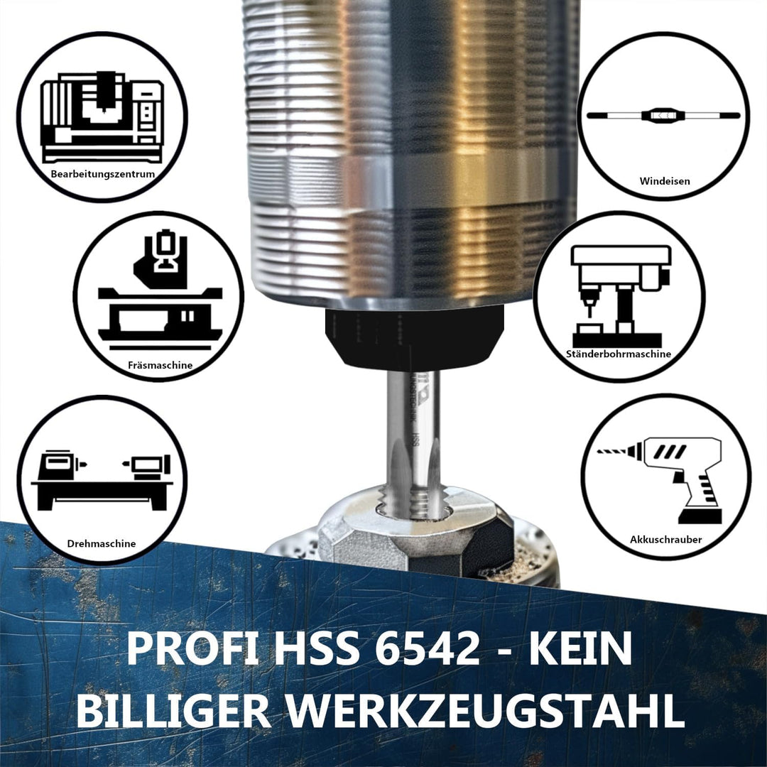 AM-Zerspanungstechnik Rohrgewindebohrer G3/4 | Gewindeschneider Zoll | HSS Rohrgewindeschneider | Wh