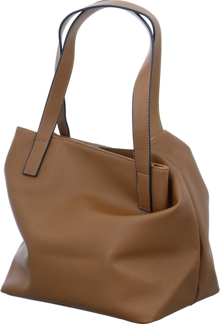 TOM TAILOR bags Miri Zip Damen Shopper Umhängetasche Reissverschluss Cognac, Cognac