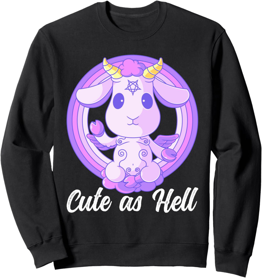 Cute As Hell Kawaii Baphomet Satan Goth Lucifer Satanic Goat Sweatshirt