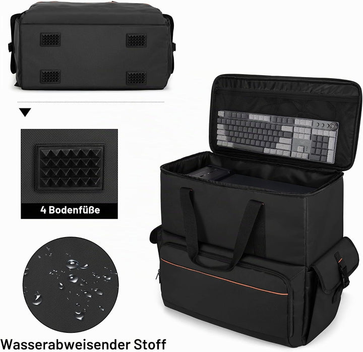 Trunab PC Host Tragetasche, Computer Rucksack für Prozessoren, Maus, Tastatur, Kopfhörer und Kabel,
