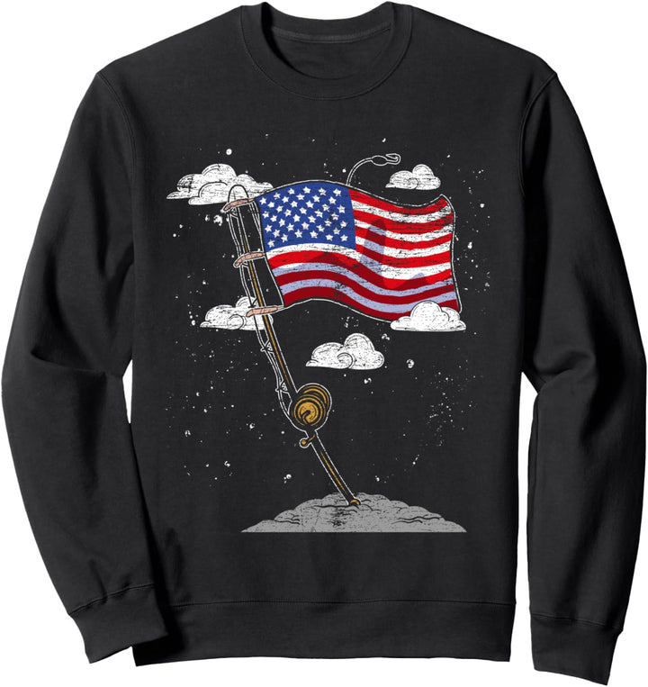 Amerika Flagge Angel Hobby Fischer Angelrute Angeln Sweatshirt