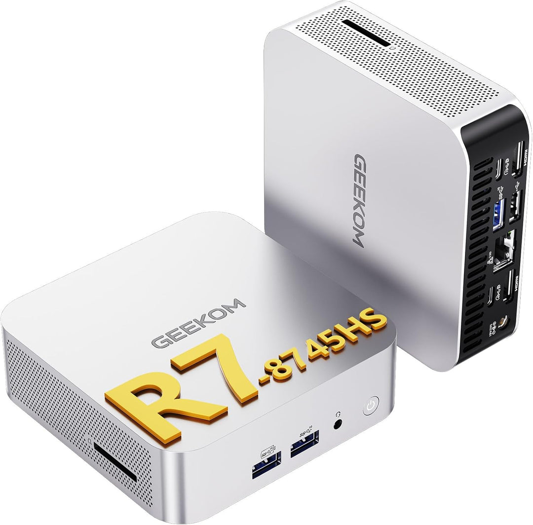 GEEKOM A8 [Die besten Office Mini-PCs] Mini PC mit AMD Ryzen 7 8745HS(3-Jahren-Garantie), 16GB DDR5