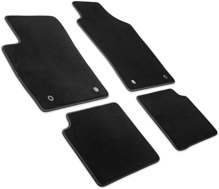 MDM PRO-4522 Fussmatten für Fiat 500 / 500C / 500S (auch Hybrid) 2007>, Passgenau Velours Kunstleder