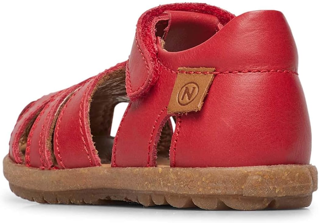 Naturino Halb geschlossene Sandalen aus Leder, Dunkelrot