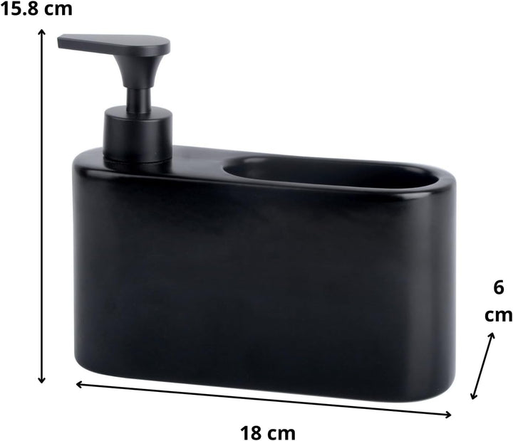 Spülmittelspender für Küche, Matt Schwarz Keramik Seifenspender, Spüli Spender, Spülspender und Soap