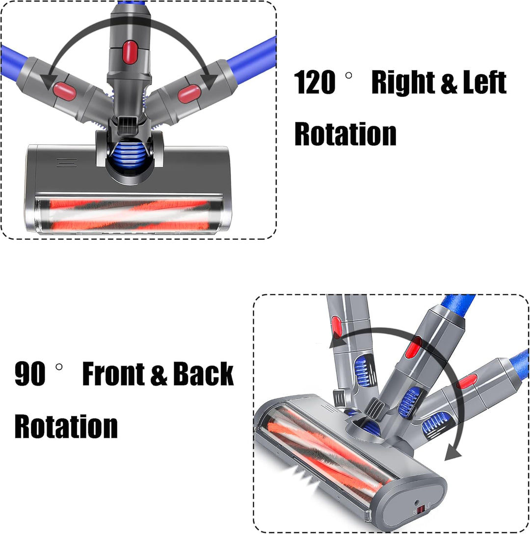 Italdos Elektrische Turbo Bürste Bodendüse kompatibel für Dyson V7 V8 V10 V11 V15 Betriebene Turbodü