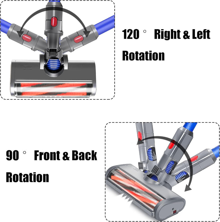 Italdos Elektrische Turbo Bürste Bodendüse kompatibel für Dyson V7 V8 V10 V11 V15 Betriebene Turbodü
