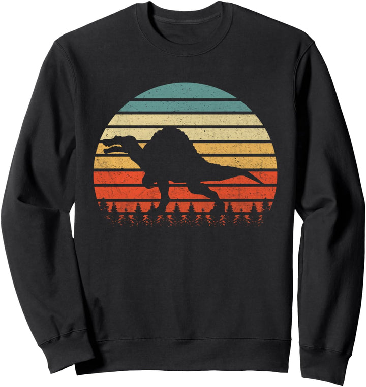 Vintage Spinosaurus Dinosaurus Sonnenuntergang Retro Sweatshirt